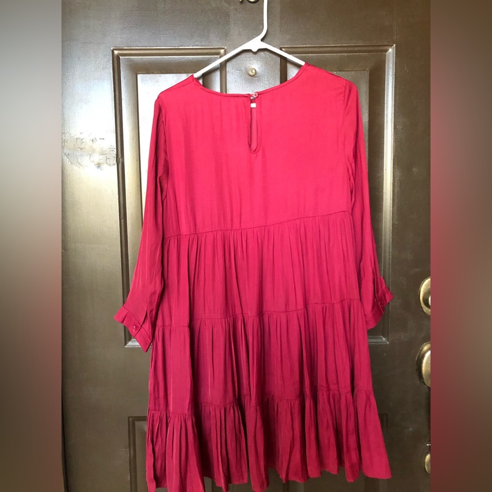 Satin long sleeve dress